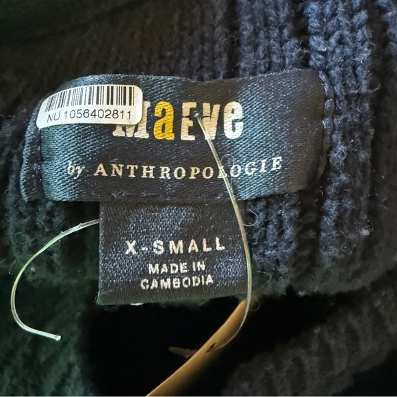 Anthropologie Maeve Colorblock Cable Knit Sweater XS Preppy - Picture 2 of 8